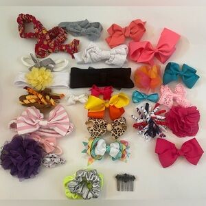 Baby/toddler girl hair bow bundle-28 items total bows headbands